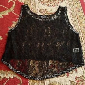 Love Culture sheer lace crop top small